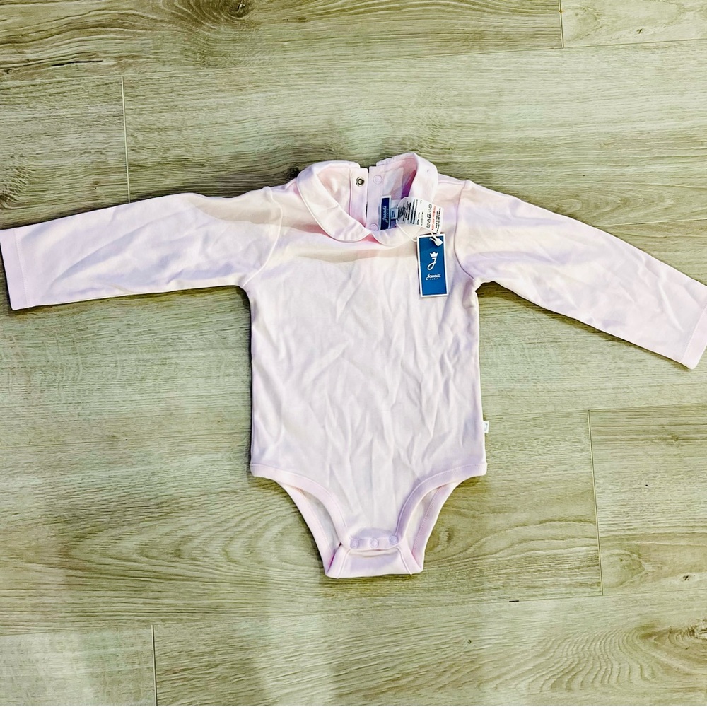 Jacadi Baby girl bodysuit with petal collar NWT